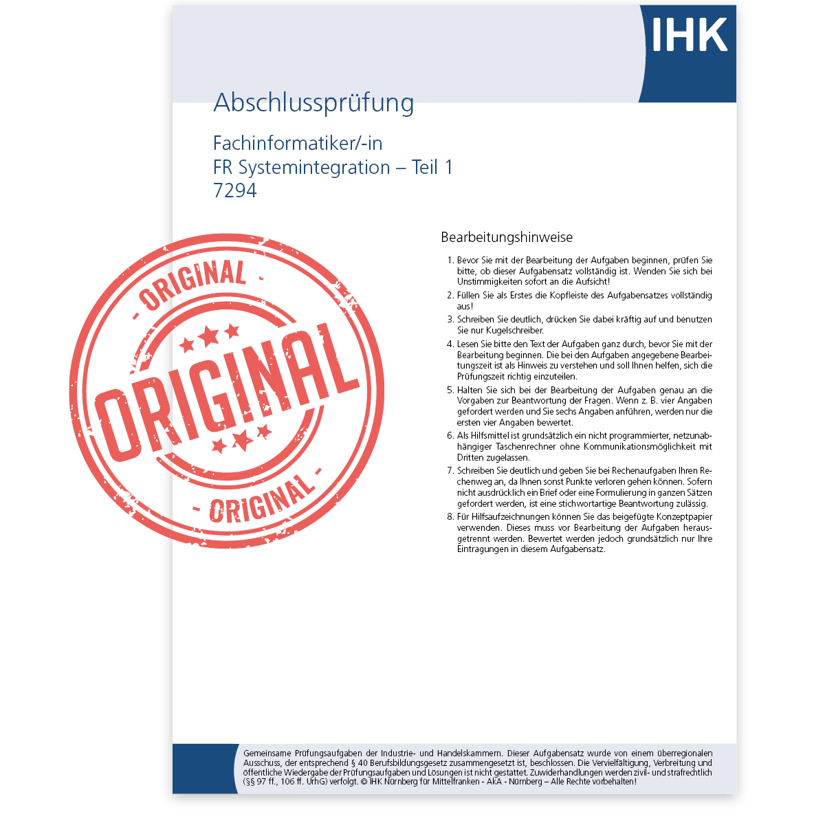 IHK-Abschlussprüfung Teil 1, Herbst 2025