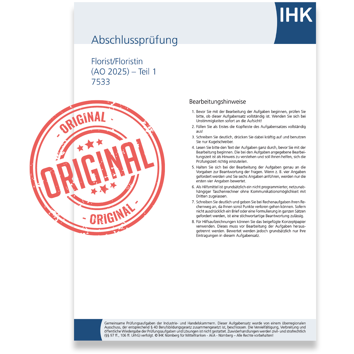IHK-Abschlussprüfung Teil 1, Herbst 2026