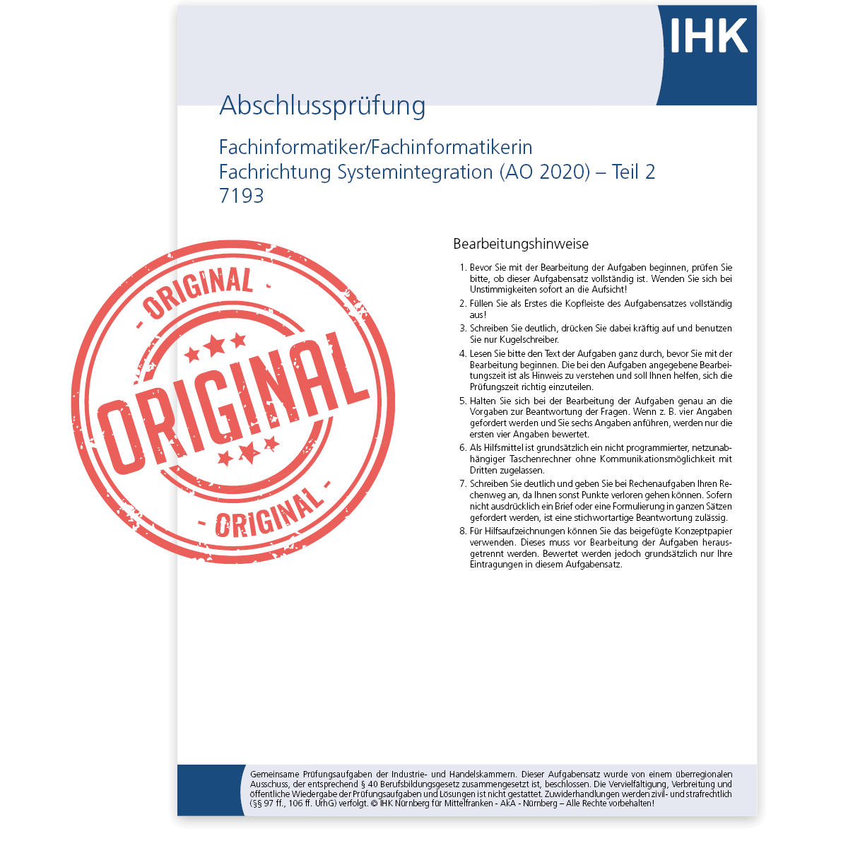 IHK-Abschlussprüfung Teil 2, Sommer 2025