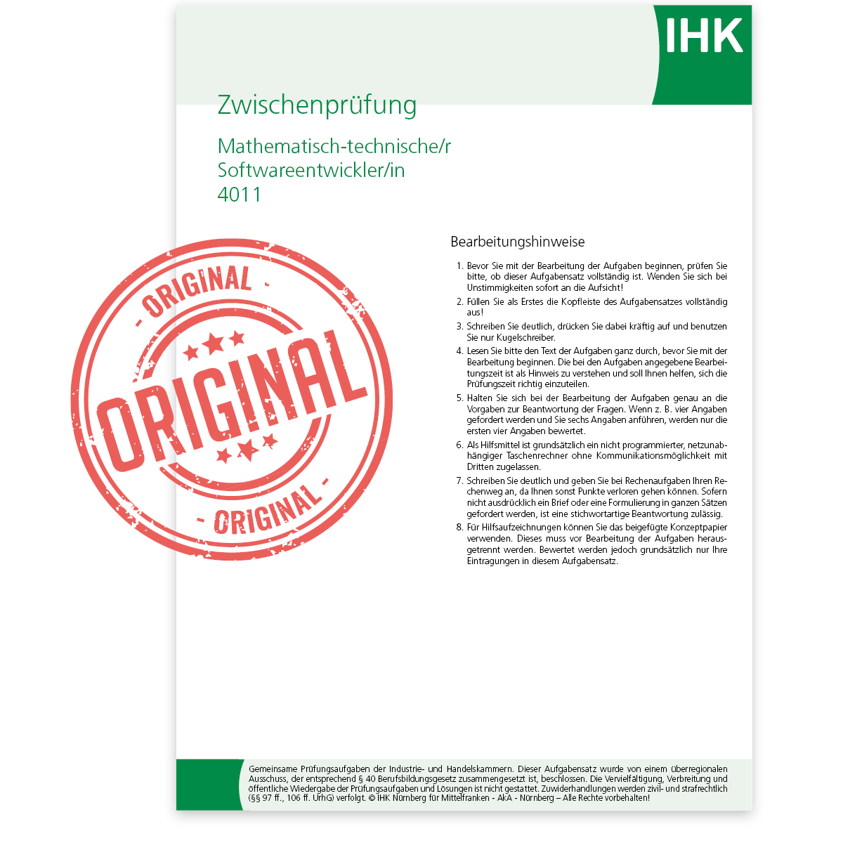 IHK-Zwischenprüfung, Frühjahr 2021